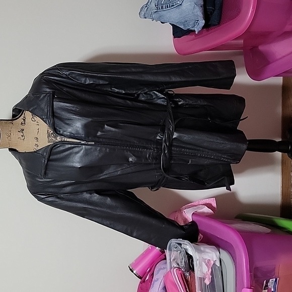 3xl black leather coat. - Picture 4 of 7